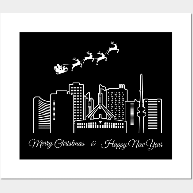 Merry Christmas Happy New Year Canberra Australia Wall Art by travel2xplanet